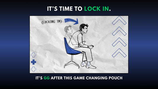 Gamer using nootropic pouch to improve reaction time and late-night focus